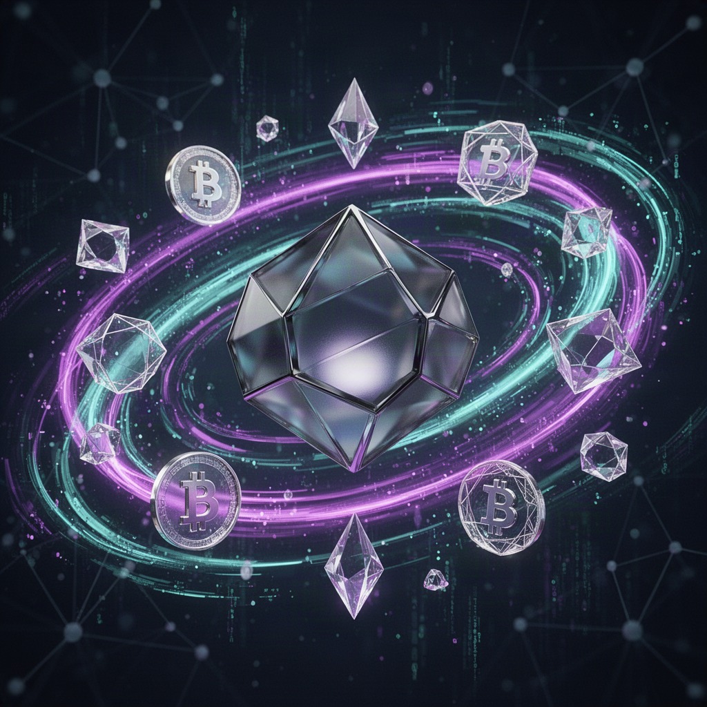 Illustration representing Exodus Wallet, a self-custody cryptocurrency wallet for desktop and mobile